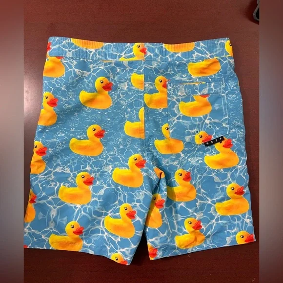Neff Blue Swim Shorts with Duck Pattern - Picture 3 of 3